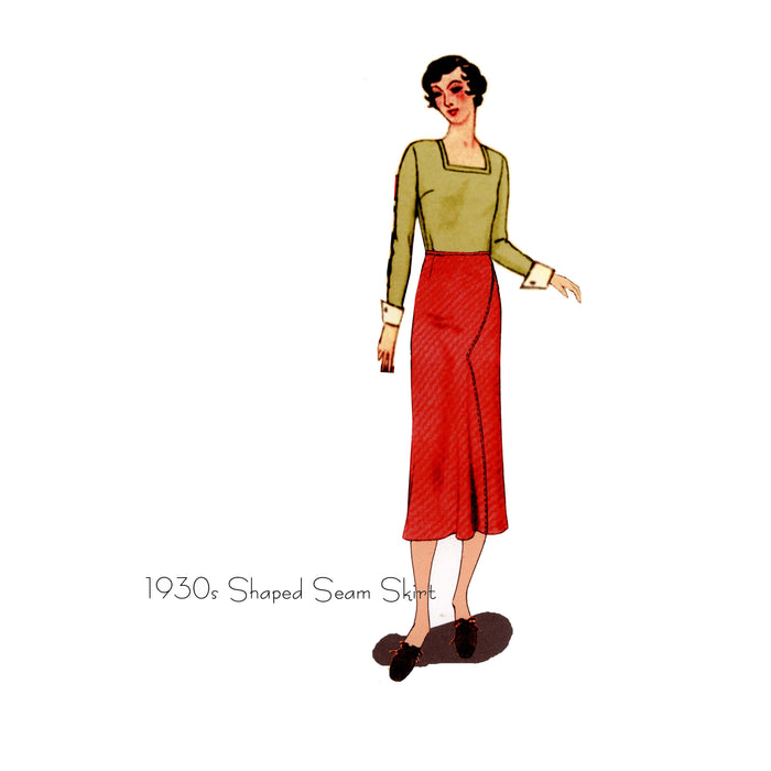 Shaped Seam Skirt Vintage Style Sewing Pattern