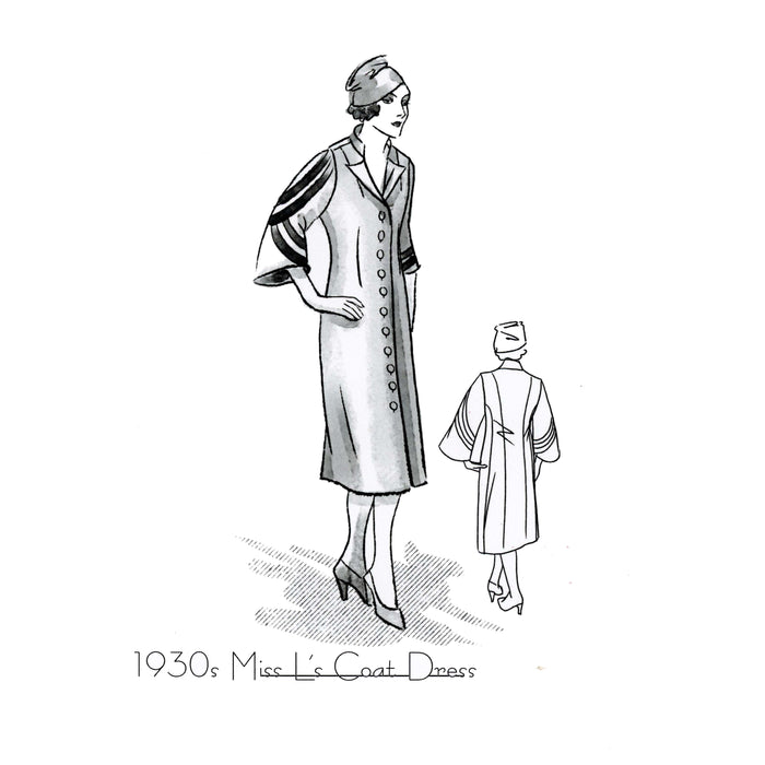 Miss L's Coat Dress Vintage Style Sewing Pattern