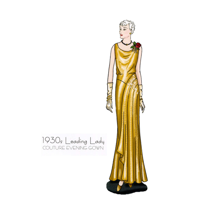 Leading Lady Couture Evening Gown Vintage Style Sewing Pattern
