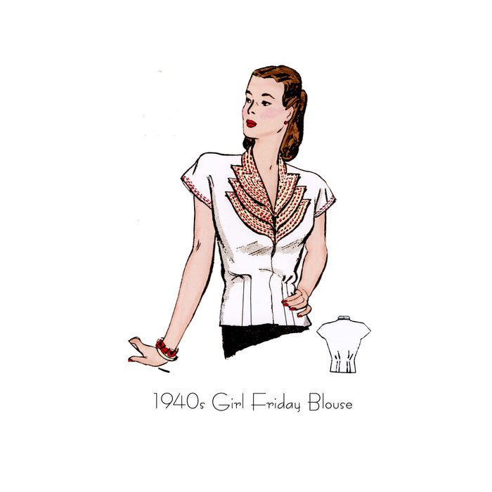 Girl Friday Blouse Vintage Style Sewing Pattern