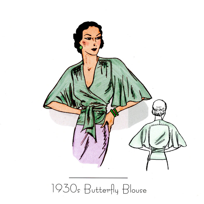 Butterfly Blouse Vintage Style Sewing Pattern