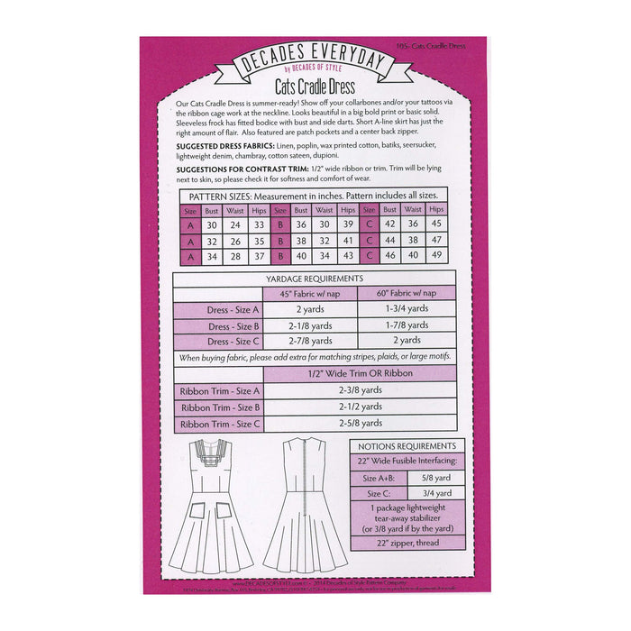 Cats Cradle Dress Vintage Style Sewing Pattern
