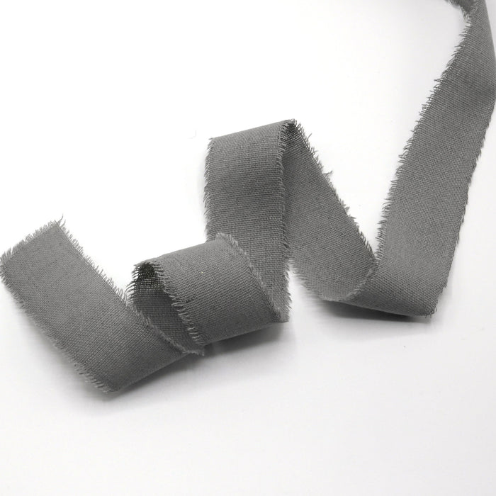 Cotton Linen Ribbon with Frayed Edge Wide