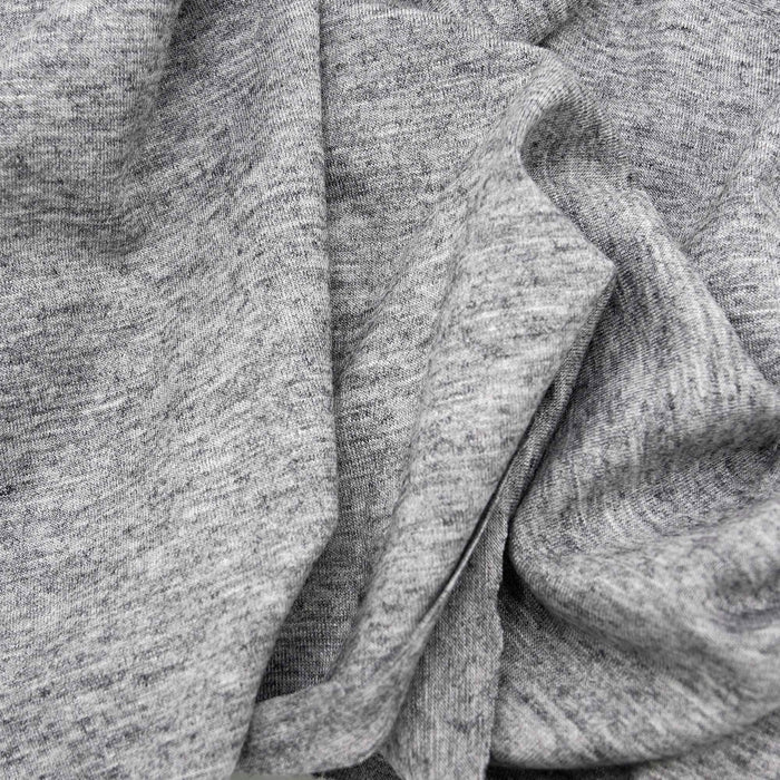 Wool Rayon Jersey Knit Fabric Heather Grey