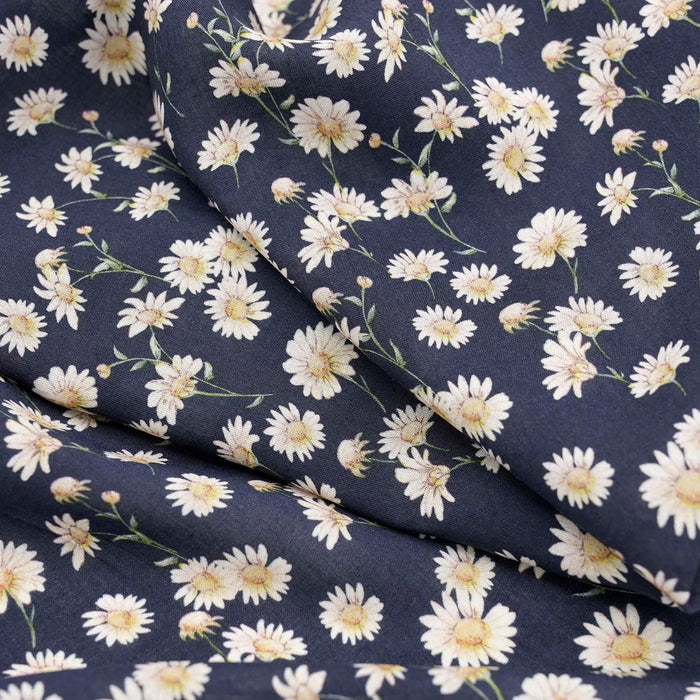 Midnight Daises Challis