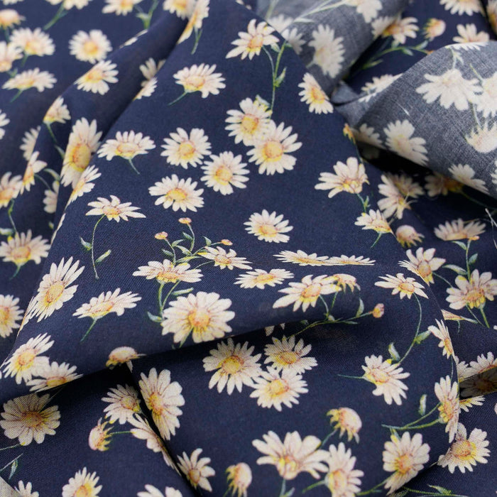 Midnight Daises Challis