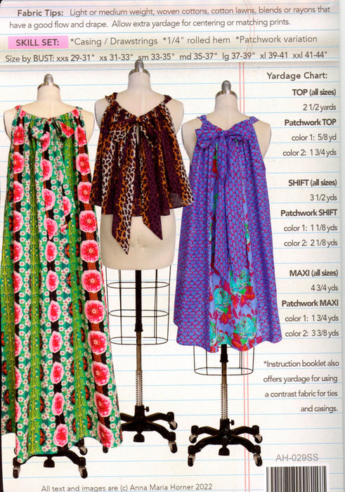 Swing Dress Sewing Pattern: Halter Neck Maxi, Midi, Top