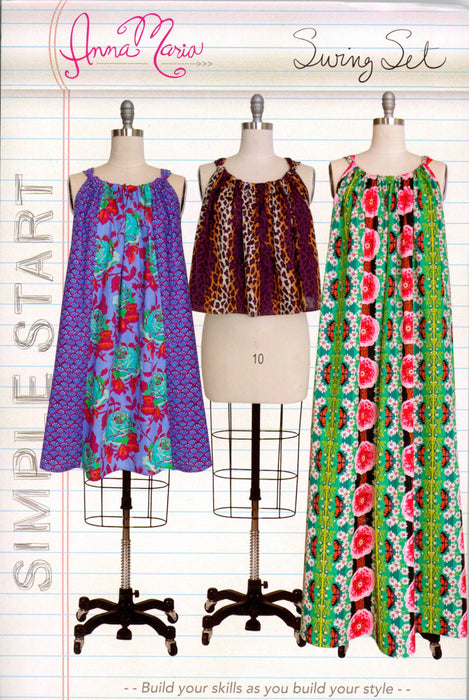 Swing Dress Sewing Pattern: Halter Neck Maxi, Midi, Top