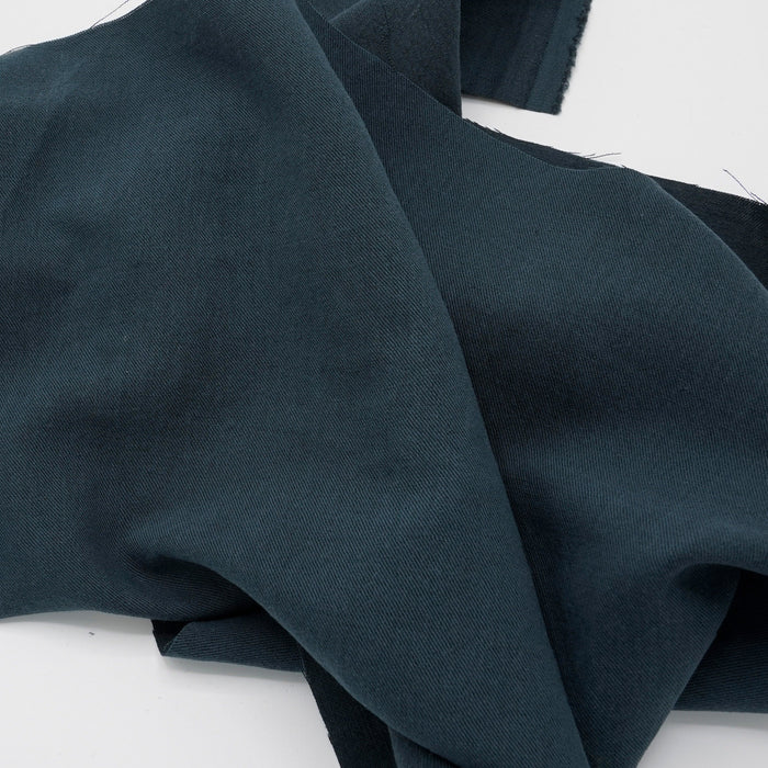 Organic Cotton Linen Fabric Twill Petrol