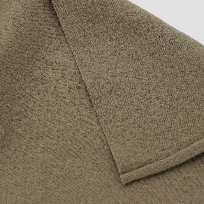 Wool Boucle Knit Fabric Stone