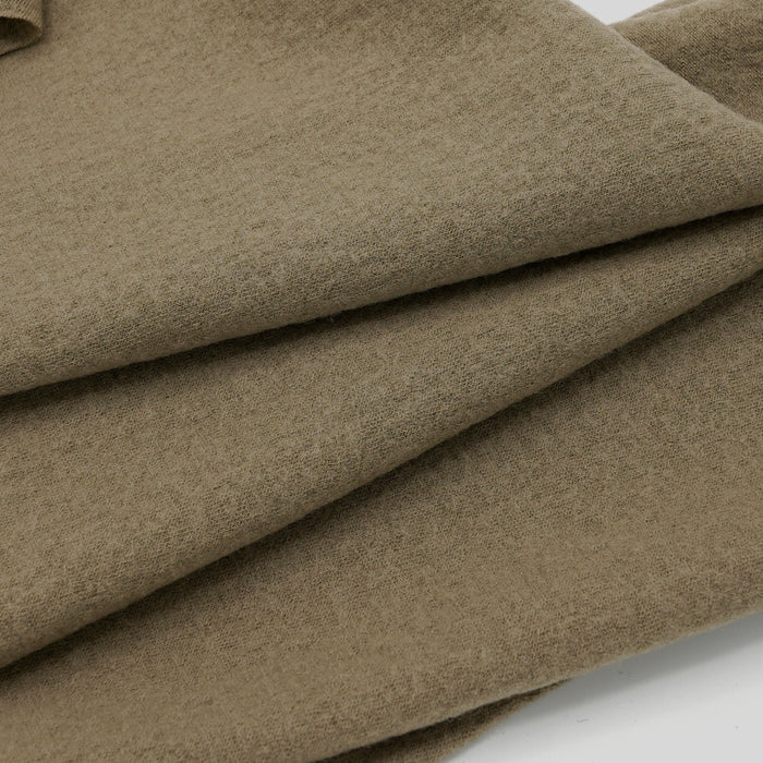 Wool Boucle Knit Fabric Stone