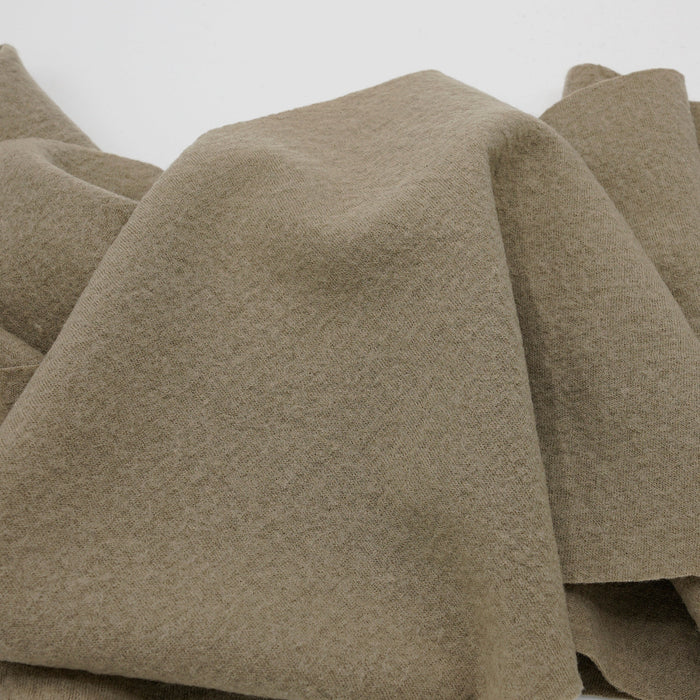 Wool Boucle Knit Fabric Stone