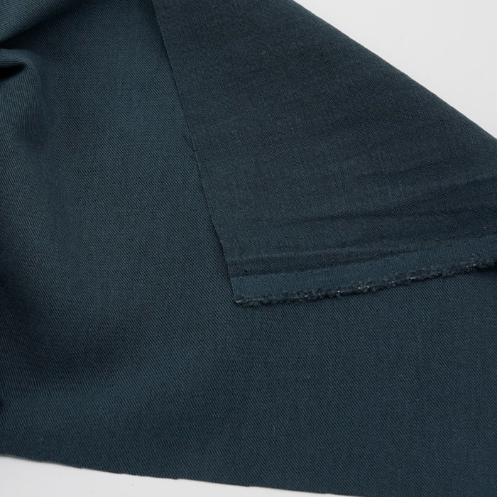 Organic Cotton Linen Fabric Twill Petrol