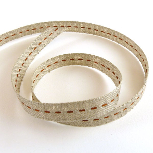 Sttiched Jacquard Linen Ribbon