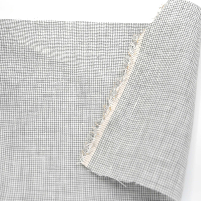 Micro Houndstooth Linen Grey
