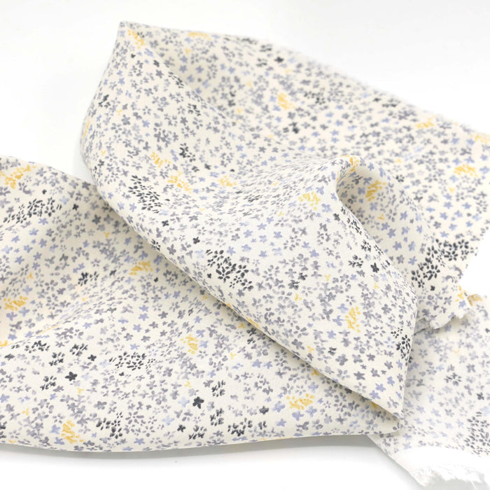 Soft Grey Floral Rayon Challis