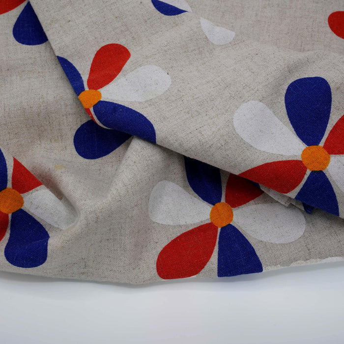 Vintage Mod Floral Canvas Fabric