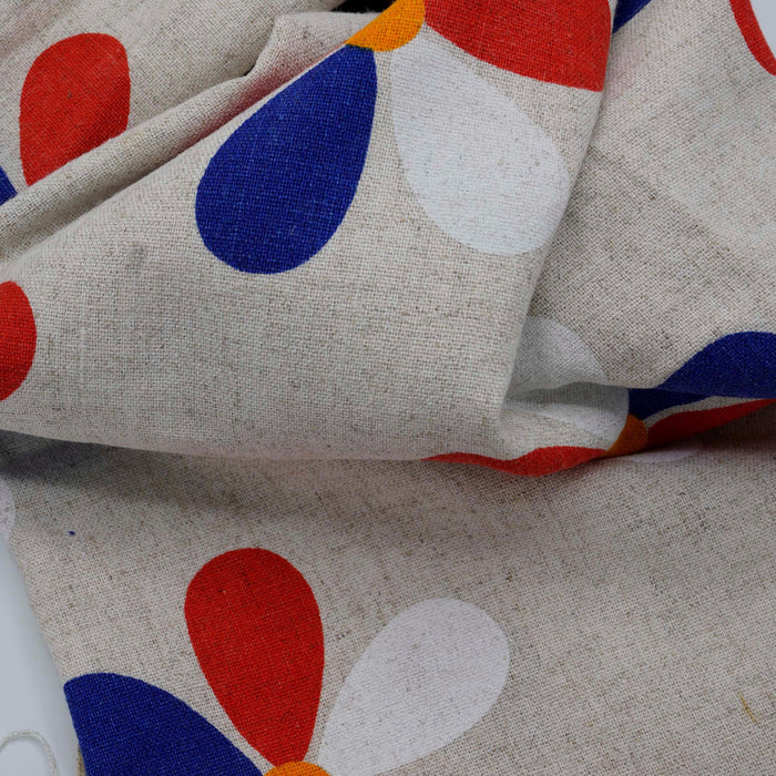 Vintage Mod Floral Canvas Fabric