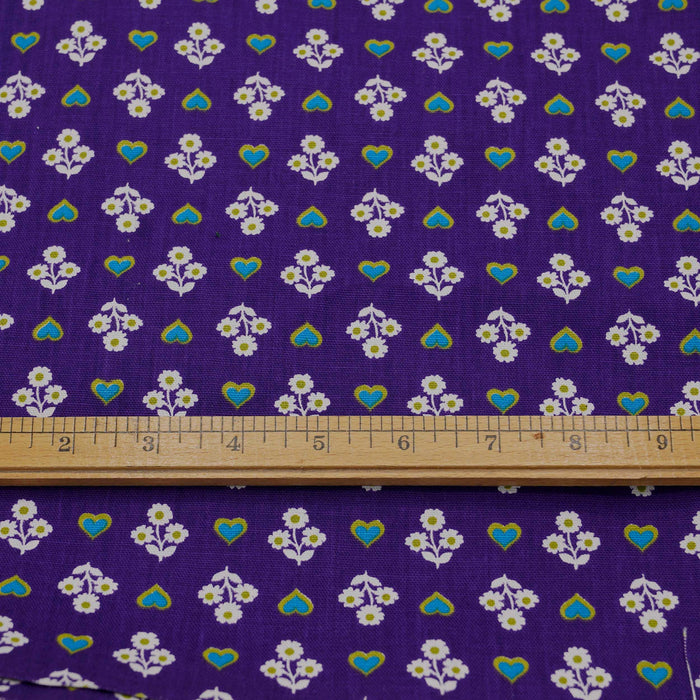 Vintage Purple Motif Yardage