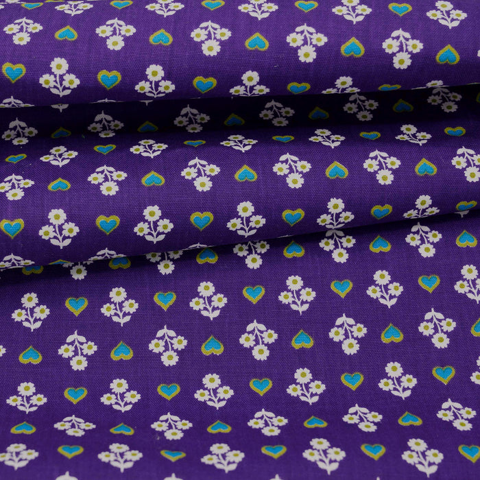Vintage Purple Motif Yardage