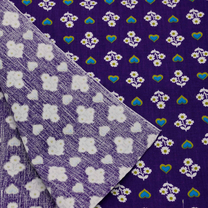 Vintage Purple Motif Yardage