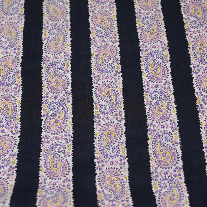 Vintage Paisley Stripe Fabric