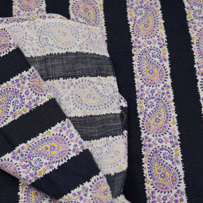 Vintage Paisley Stripe Fabric