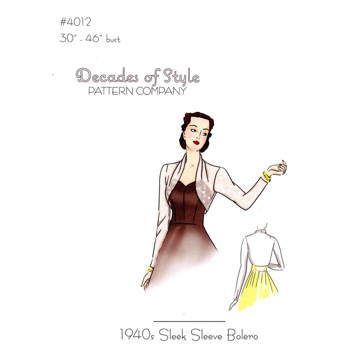 Sleek Sleeve Bolero Vintage Style Sewing Pattern