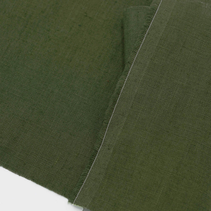 Thyme Green Linen Fabric: Mid-Weight, Soft
