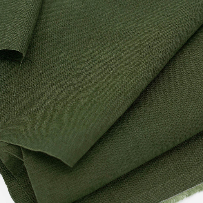 Thyme Green Linen Fabric: Mid-Weight, Soft