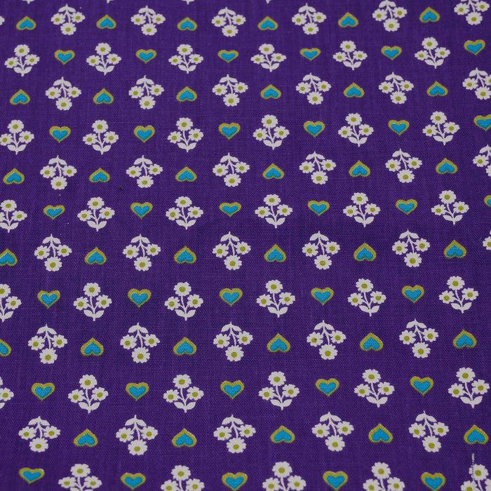 Vintage Purple Motif Yardage