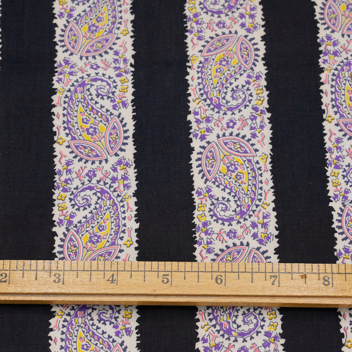 Vintage Paisley Stripe Fabric