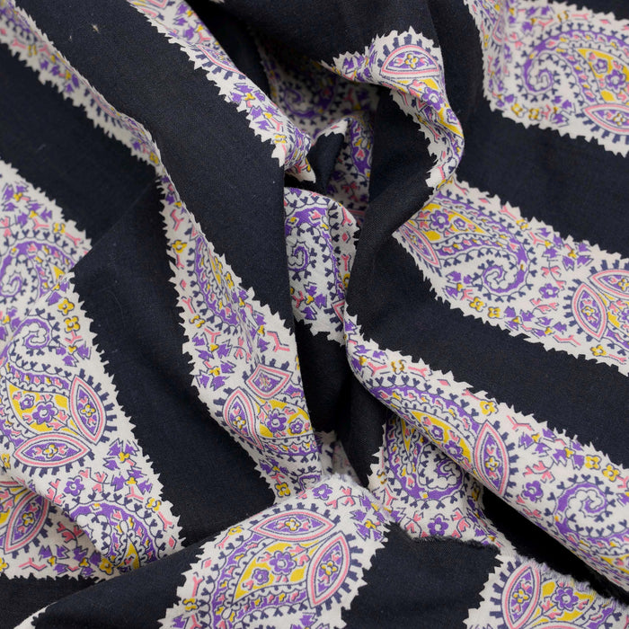 Vintage Paisley Stripe Fabric