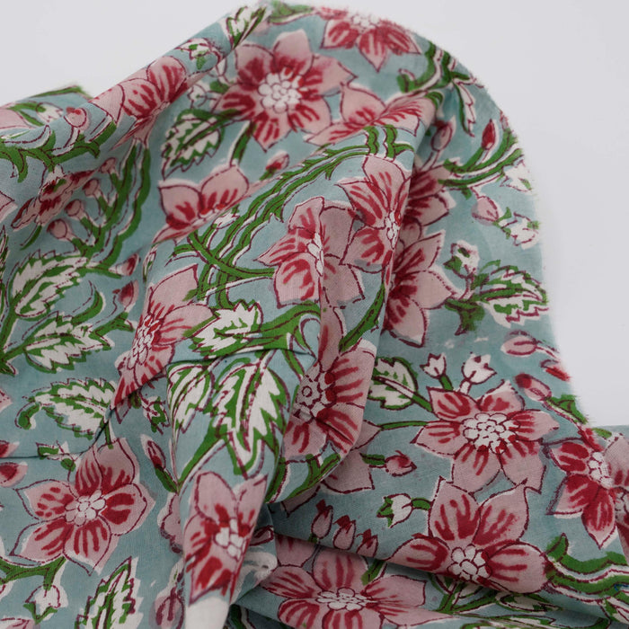 Hand Print Floral Fabric
