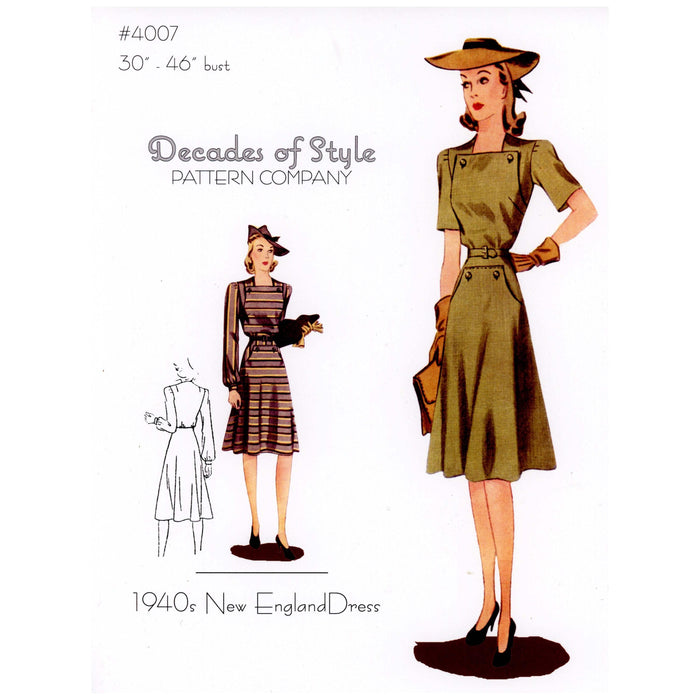 New England Dress Vintage Style Sewing Pattern