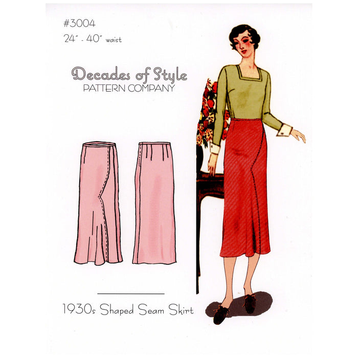 Shaped Seam Skirt Vintage Style Sewing Pattern