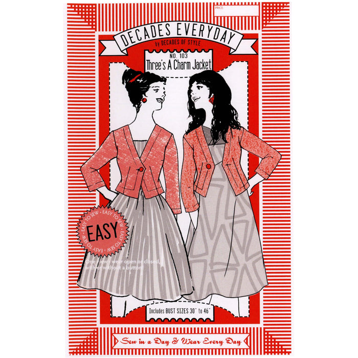 Three's a Charm Jacket Vintage Style Sewing Pattern