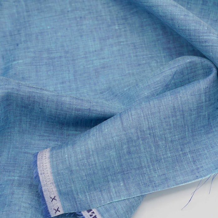 Yarn Dyed Linen Fabric Shades of Blue