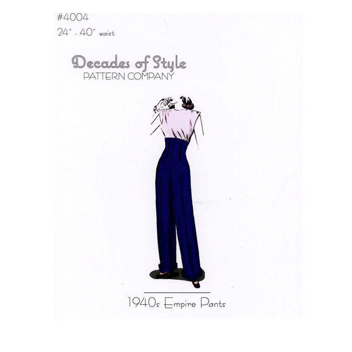 Empire Waist Trousers Vintage Style Sewing Pattern