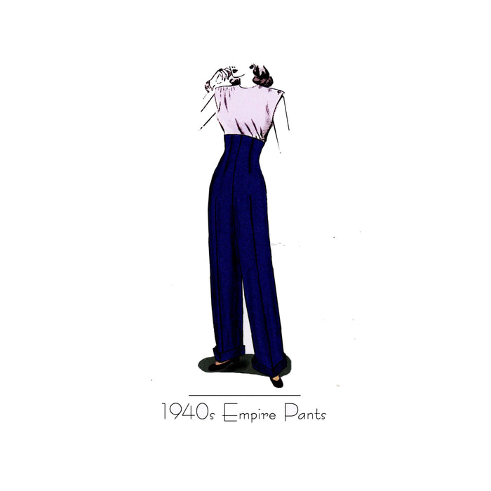 Empire Waist Trousers Vintage Style Sewing Pattern