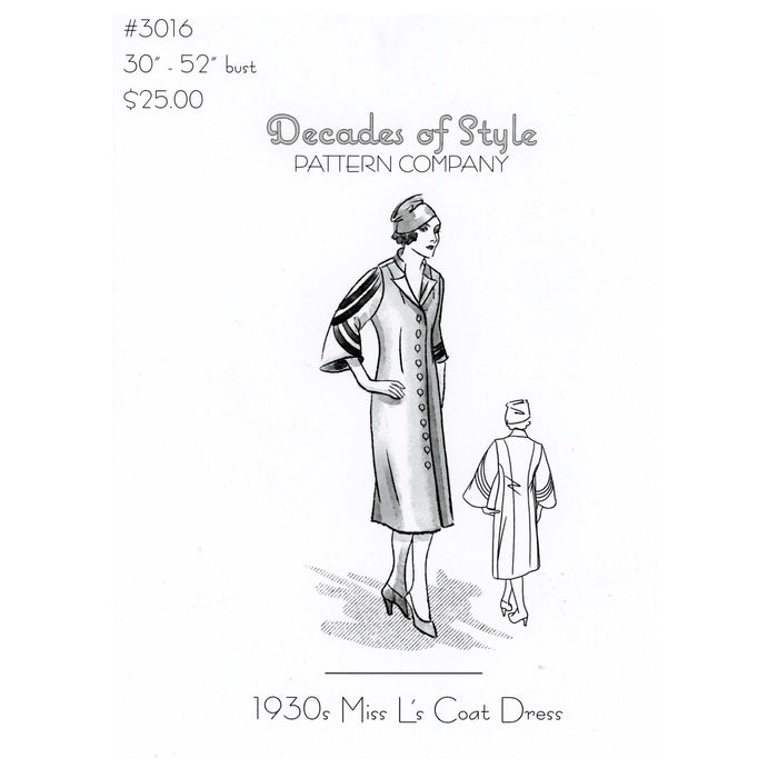 Miss L's Coat Dress Vintage Style Sewing Pattern
