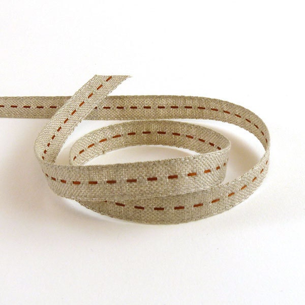 Sttiched Jacquard Linen Ribbon