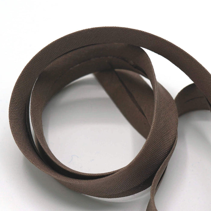 100% Linen Double Fold Bias Tape Cocoa