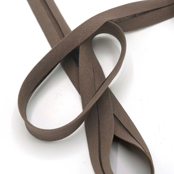 100% Linen Double Fold Bias Tape Cocoa