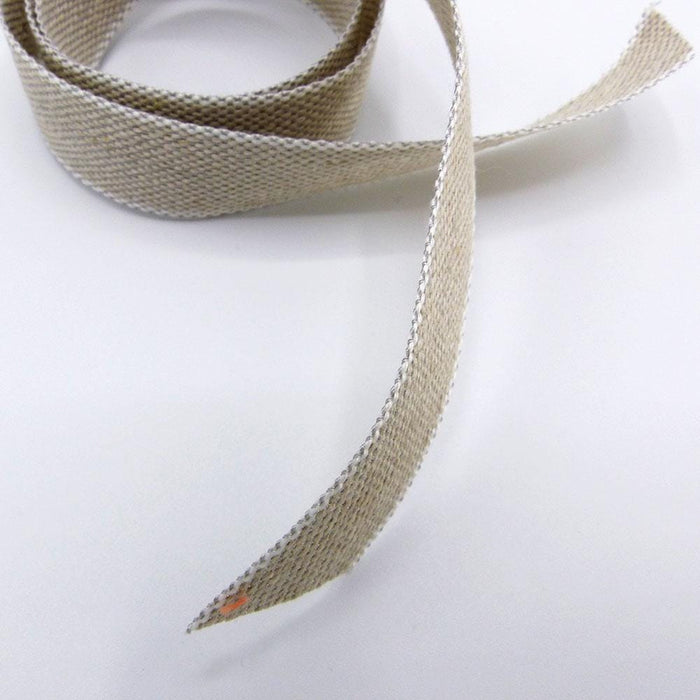 Linen Ribbon Woven White Edge