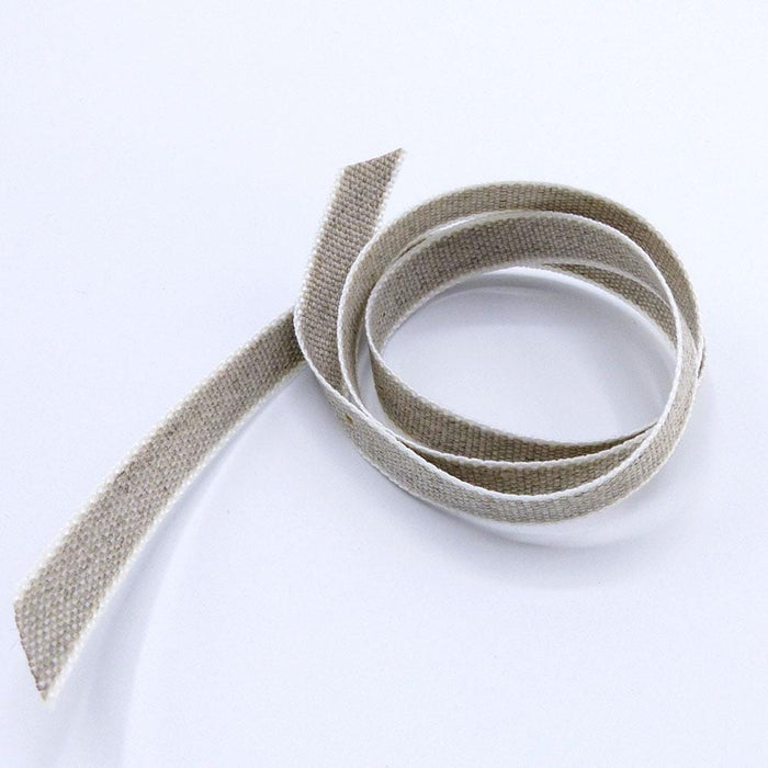 Linen Ribbon Woven White Edge