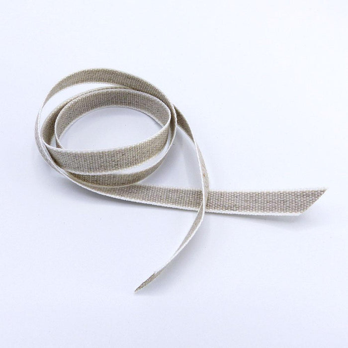 Linen Ribbon Woven White Edge