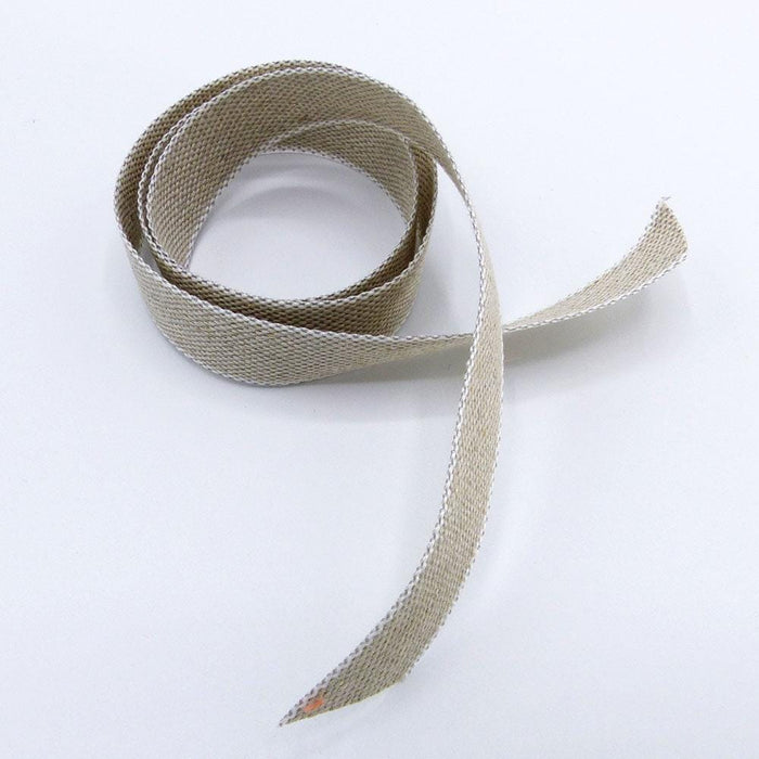 Linen Ribbon Woven White Edge