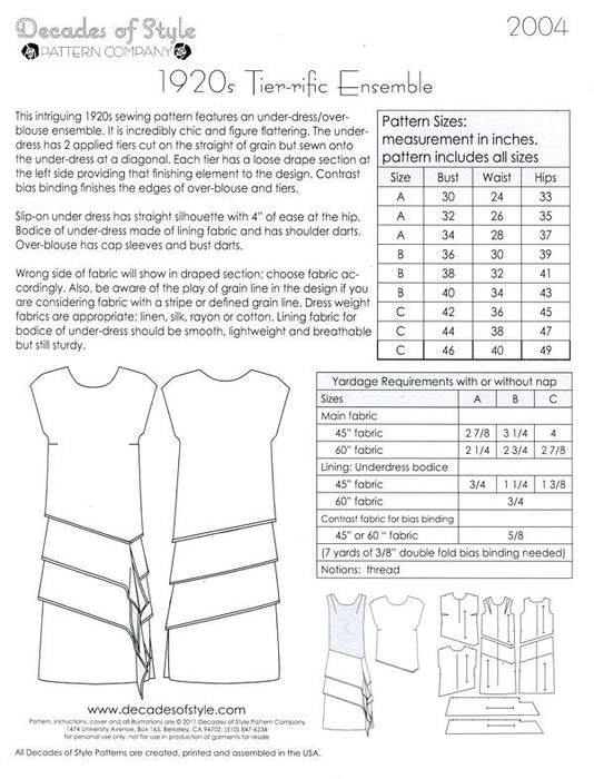 Tier-rific Ensemble Vintage Style Sewing Pattern