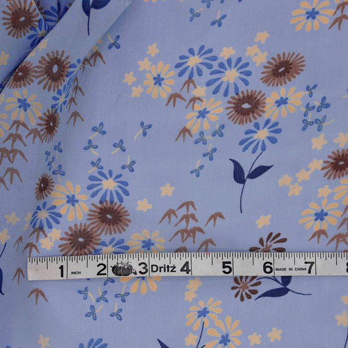 Retro Floral Voile Challis Print